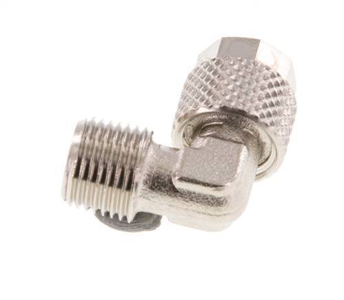 6x4 & R1/8'' Nickel plated Brass Elbow Push-on Fitting with Male Threads [5 Pieces]
