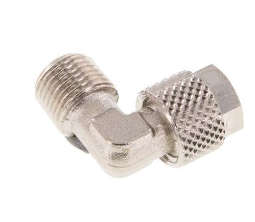6x4 & R1/8'' Nickel plated Brass Elbow Push-on Fitting with Male Threads [5 Pieces]