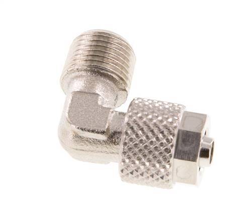 6x4 & R1/8'' Nickel plated Brass Elbow Push-on Fitting with Male Threads [5 Pieces]