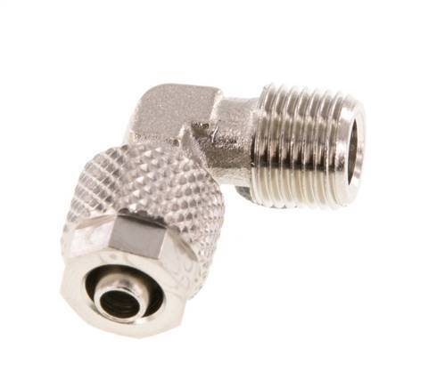 6x4 & R1/8'' Nickel plated Brass Elbow Push-on Fitting with Male Threads [5 Pieces]