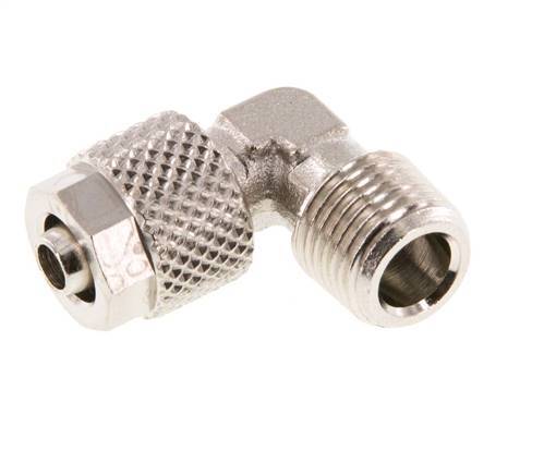 6x4 & R1/8'' Nickel plated Brass Elbow Push-on Fitting with Male Threads [5 Pieces]