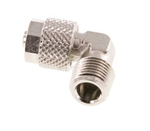 6x4 & R1/8'' Nickel plated Brass Elbow Push-on Fitting with Male Threads [5 Pieces]