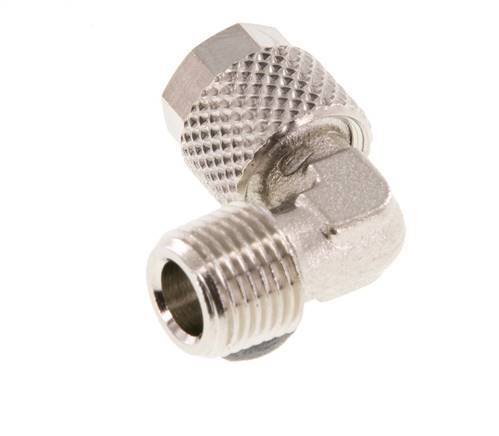 6x4 & R1/8'' Nickel plated Brass Elbow Push-on Fitting with Male Threads [5 Pieces]