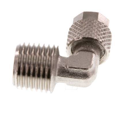 6x4 & R1/4'' Nickel plated Brass Elbow Push-on Fitting with Male Threads [5 Pieces]
