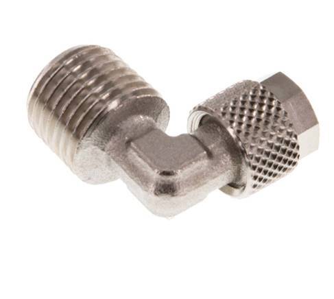 6x4 & R1/4'' Nickel plated Brass Elbow Push-on Fitting with Male Threads [5 Pieces]