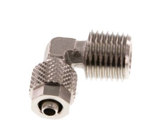 6x4 & R1/4'' Nickel plated Brass Elbow Push-on Fitting with Male Threads [5 Pieces]