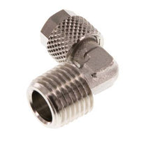 6x4 & R1/4'' Nickel plated Brass Elbow Push-on Fitting with Male Threads [5 Pieces]