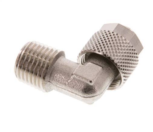 10x8 & R1/4'' Nickel plated Brass Elbow Push-on Fitting with Male Threads [2 Pieces]