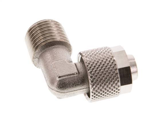10x8 & R1/4'' Nickel plated Brass Elbow Push-on Fitting with Male Threads [2 Pieces]