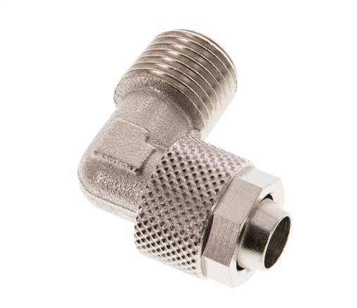10x8 & R1/4'' Nickel plated Brass Elbow Push-on Fitting with Male Threads [2 Pieces]