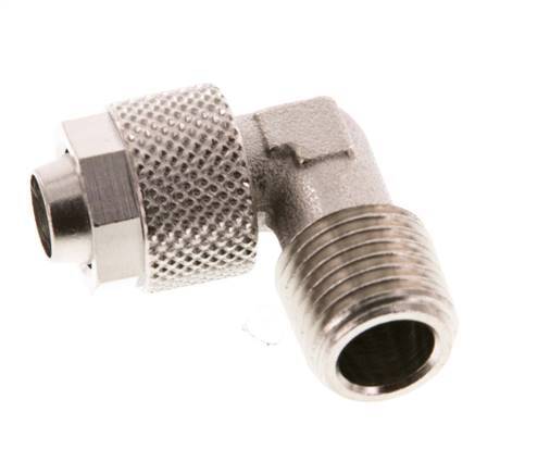 10x8 & R1/4'' Nickel plated Brass Elbow Push-on Fitting with Male Threads [2 Pieces]