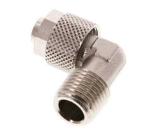 10x8 & R1/4'' Nickel plated Brass Elbow Push-on Fitting with Male Threads [2 Pieces]
