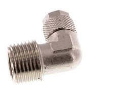 10x8 & R1/2'' Nickel plated Brass Elbow Push-on Fitting with Male Threads [2 Pieces]