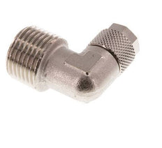 10x8 & R1/2'' Nickel plated Brass Elbow Push-on Fitting with Male Threads [2 Pieces]