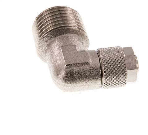 10x8 & R1/2'' Nickel plated Brass Elbow Push-on Fitting with Male Threads [2 Pieces]