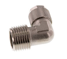 12x10 & R1/2'' Nickel plated Brass Elbow Push-on Fitting with Male Threads [2 Pieces]