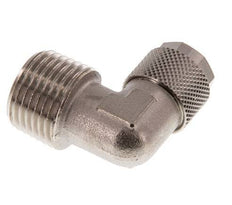12x10 & R1/2'' Nickel plated Brass Elbow Push-on Fitting with Male Threads [2 Pieces]
