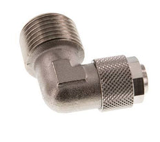 12x10 & R1/2'' Nickel plated Brass Elbow Push-on Fitting with Male Threads [2 Pieces]