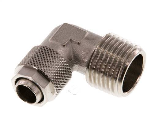 12x10 & R1/2'' Nickel plated Brass Elbow Push-on Fitting with Male Threads [2 Pieces]