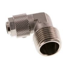 12x10 & R1/2'' Nickel plated Brass Elbow Push-on Fitting with Male Threads [2 Pieces]
