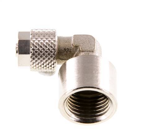 Codo de Latón Niquelado 6x4 & G1/4'' Rosca Hembra [2 piezas]