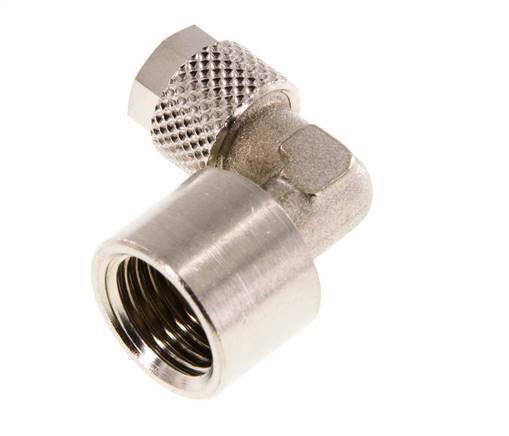 Codo de Latón Niquelado 6x4 & G1/4'' Rosca Hembra [2 piezas]