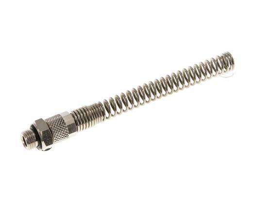 Conector Recto Latón Niquelado 6x4 & G1/8'' con protección contra dobleces de Rosca Macho [2 piezas]