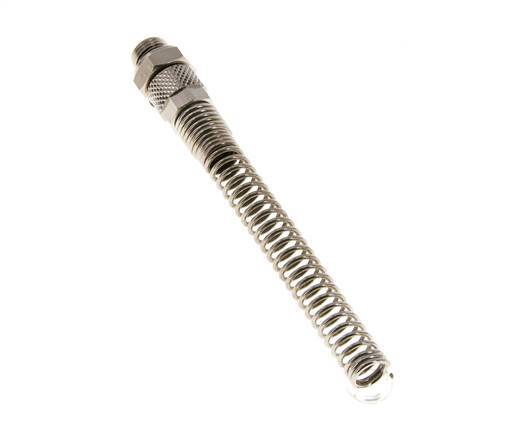 Conector Recto Latón Niquelado 6x4 & G1/8'' con protección contra dobleces de Rosca Macho [2 piezas]