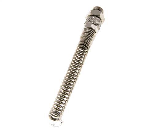 Conector Recto Latón Niquelado 6x4 & G1/8'' con protección contra dobleces de Rosca Macho [2 piezas]