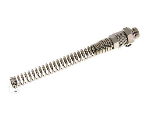 Conector Recto Latón Niquelado 6x4 & G1/8'' con protección contra dobleces de Rosca Macho [2 piezas]