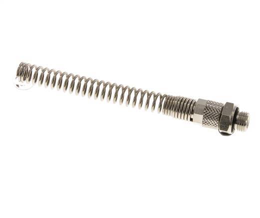 Conector Recto Latón Niquelado 6x4 & G1/8'' con protección contra dobleces de Rosca Macho [2 piezas]