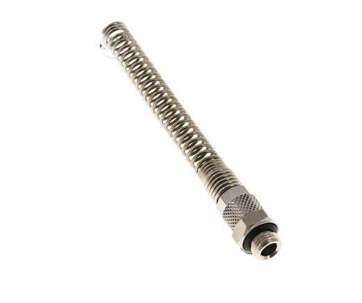Conector Recto Latón Niquelado 6x4 & G1/8'' con protección contra dobleces de Rosca Macho [2 piezas]