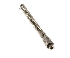 Conector Recto Latón Niquelado 6x4 & G1/8'' con protección contra dobleces de Rosca Macho [2 piezas]