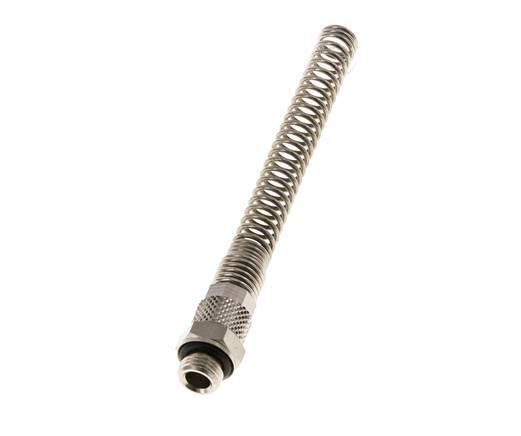 Conector Recto Latón Niquelado 6x4 & G1/8'' con protección contra dobleces de Rosca Macho [2 piezas]