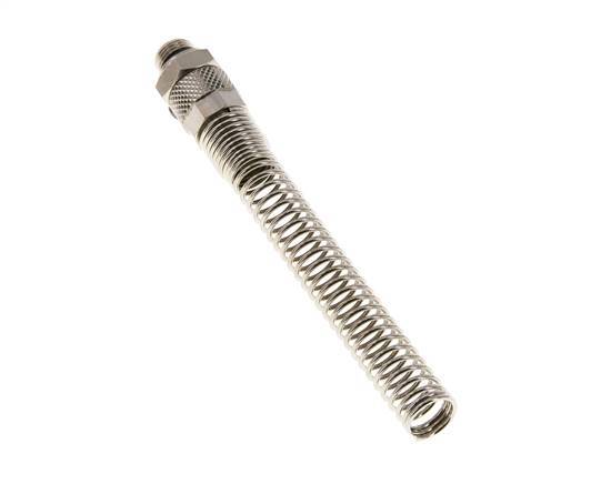 Conector Recto Latón Niquelado 8x6 & G1/8'' con protección contra dobleces de Rosca Macho [2 piezas]
