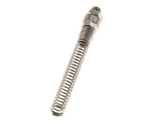 Conector Recto Latón Niquelado 8x6 & G1/8'' con protección contra dobleces de Rosca Macho [2 piezas]