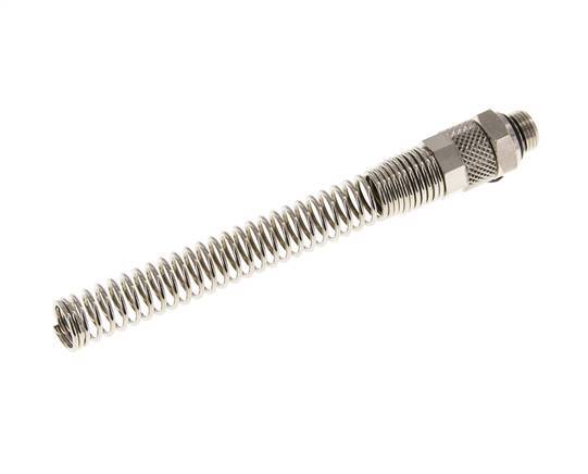 Conector Recto Latón Niquelado 8x6 & G1/8'' con protección contra dobleces de Rosca Macho [2 piezas]