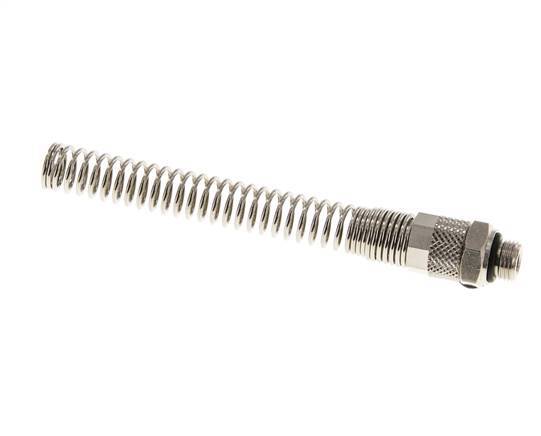 Conector Recto Latón Niquelado 8x6 & G1/8'' con protección contra dobleces de Rosca Macho [2 piezas]