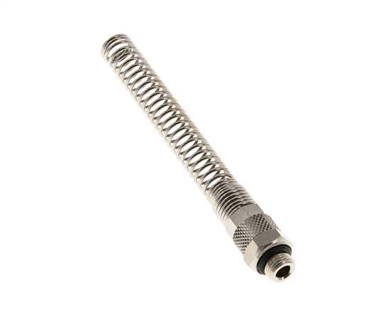 Conector Recto Latón Niquelado 8x6 & G1/8'' con protección contra dobleces de Rosca Macho [2 piezas]