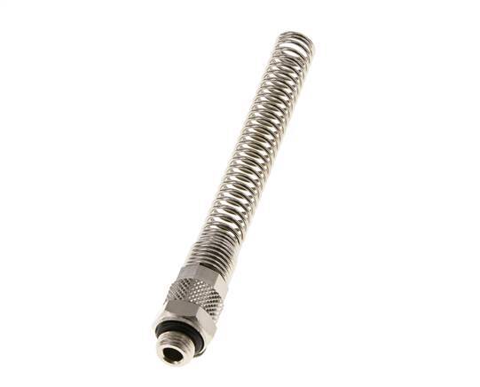 Conector Recto Latón Niquelado 8x6 & G1/8'' con protección contra dobleces de Rosca Macho [2 piezas]