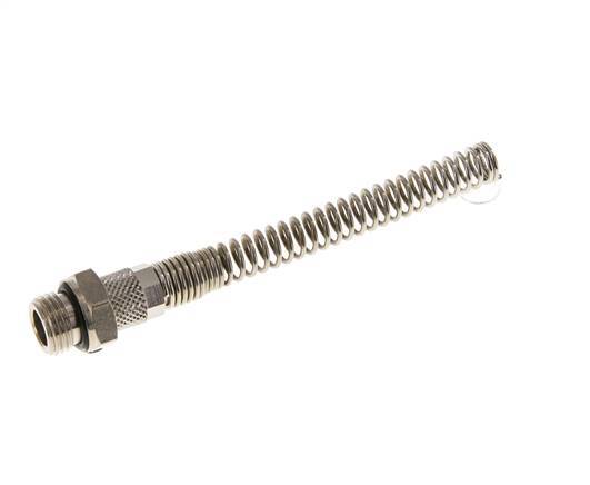 Conector Recto Latón Niquelado 6x4 & G1/4'' con protección contra dobleces de Rosca Macho [2 piezas]