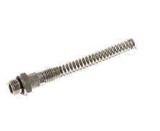 Conector Recto Latón Niquelado 6x4 & G1/4'' con protección contra dobleces de Rosca Macho [2 piezas]