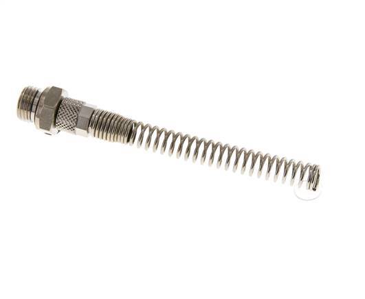 Conector Recto Latón Niquelado 6x4 & G1/4'' con protección contra dobleces de Rosca Macho [2 piezas]