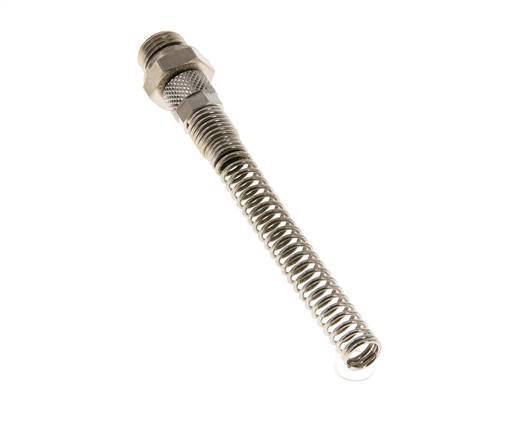 Conector Recto Latón Niquelado 6x4 & G1/4'' con protección contra dobleces de Rosca Macho [2 piezas]