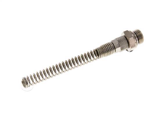 Conector Recto Latón Niquelado 6x4 & G1/4'' con protección contra dobleces de Rosca Macho [2 piezas]