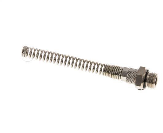 Conector Recto Latón Niquelado 6x4 & G1/4'' con protección contra dobleces de Rosca Macho [2 piezas]