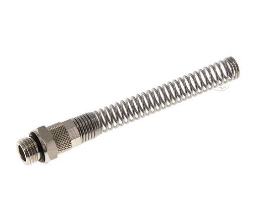 Conector Recto Latón Niquelado 8x6 & G1/4'' con protección contra dobleces de Rosca Macho [2 piezas]