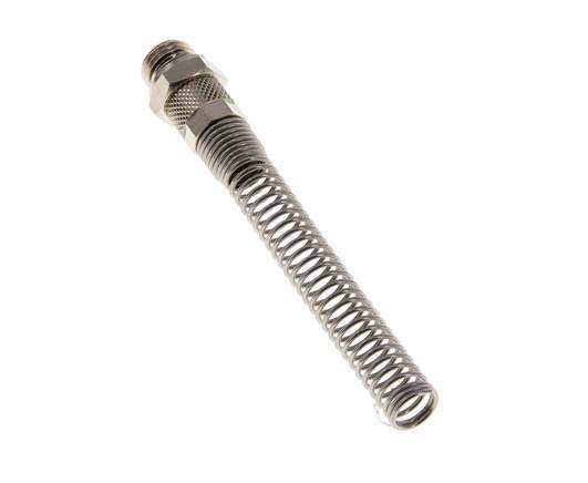 Conector Recto Latón Niquelado 8x6 & G1/4'' con protección contra dobleces de Rosca Macho [2 piezas]
