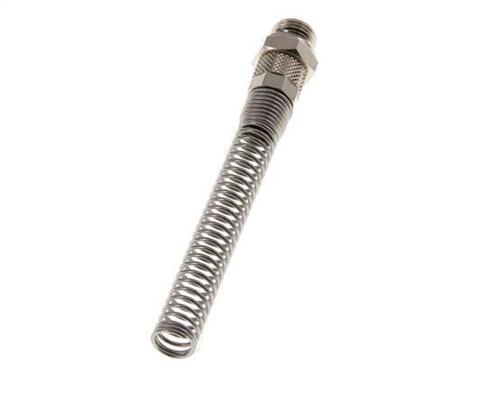 Conector Recto Latón Niquelado 8x6 & G1/4'' con protección contra dobleces de Rosca Macho [2 piezas]