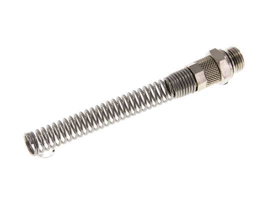 Conector Recto Latón Niquelado 8x6 & G1/4'' con protección contra dobleces de Rosca Macho [2 piezas]